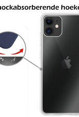 Nomfy Hoesje Geschikt voor iPhone 11 Hoesje Siliconen Cover Case - Hoes Geschikt voor iPhone 11 Hoes Back Case - 2-PACK - Transparant