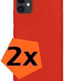 Nomfy Nomfy iPhone 11 Hoesje Siliconen 2 PACK - Rood