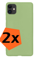 Nomfy Hoesje Geschikt voor iPhone 11 Hoesje Siliconen Cover Case - Hoes Geschikt voor iPhone 11 Hoes Back Case - 2-PACK - Groen
