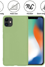 Nomfy Hoesje Geschikt voor iPhone 11 Hoesje Siliconen Cover Case - Hoes Geschikt voor iPhone 11 Hoes Back Case - 2-PACK - Groen