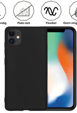 Nomfy Hoesje Geschikt voor iPhone 11 Hoesje Siliconen Cover Case - Hoes Geschikt voor iPhone 11 Hoes Back Case - Zwart