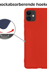 Nomfy Hoesje Geschikt voor iPhone 11 Hoesje Siliconen Cover Case - Hoes Geschikt voor iPhone 11 Hoes Back Case - Rood