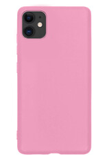 Nomfy Hoesje Geschikt voor iPhone 11 Hoesje Siliconen Cover Case - Hoes Geschikt voor iPhone 11 Hoes Back Case - Lichtroze