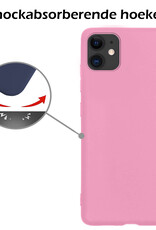 Nomfy Hoesje Geschikt voor iPhone 11 Hoesje Siliconen Cover Case - Hoes Geschikt voor iPhone 11 Hoes Back Case - Lichtroze