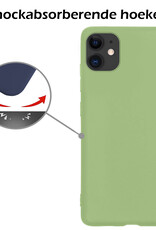 Nomfy Hoesje Geschikt voor iPhone 11 Hoesje Siliconen Cover Case - Hoes Geschikt voor iPhone 11 Hoes Back Case - Groen