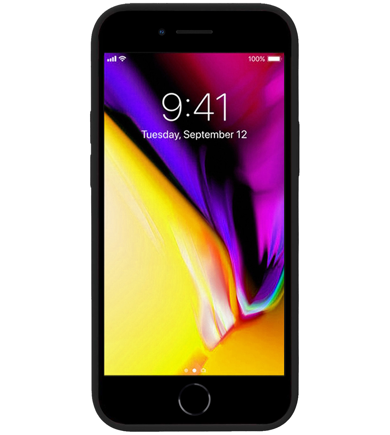 Nomfy Hoesje Geschikt voor iPhone 8 Hoesje Siliconen Cover Case - Hoes Geschikt voor iPhone 8 Hoes Back Case - 2-PACK - Zwart