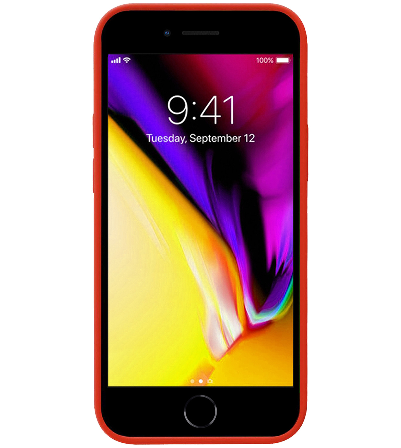 Nomfy Hoesje Geschikt voor iPhone 8 Hoesje Siliconen Cover Case - Hoes Geschikt voor iPhone 8 Hoes Back Case - 2-PACK - Rood