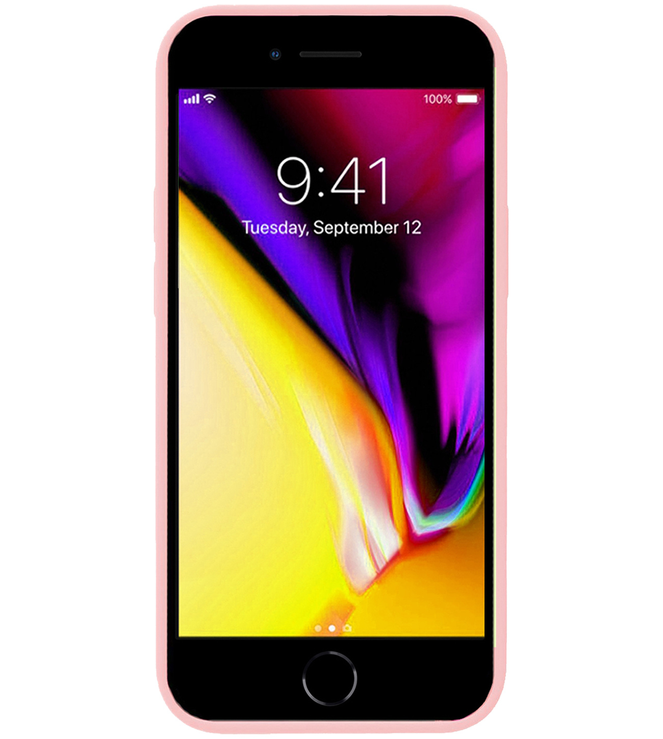 Nomfy Hoesje Geschikt voor iPhone 8 Hoesje Siliconen Cover Case - Hoes Geschikt voor iPhone 8 Hoes Back Case - 2-PACK - Lichtroze