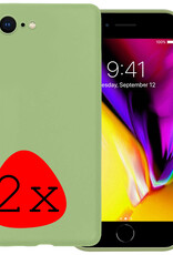 Nomfy Hoesje Geschikt voor iPhone 8 Hoesje Siliconen Cover Case - Hoes Geschikt voor iPhone 8 Hoes Back Case - 2-PACK - Groen