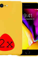 Nomfy Hoesje Geschikt voor iPhone 8 Hoesje Siliconen Cover Case - Hoes Geschikt voor iPhone 8 Hoes Back Case - 2-PACK - Geel