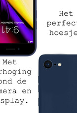 Nomfy Hoesje Geschikt voor iPhone 8 Hoesje Siliconen Cover Case - Hoes Geschikt voor iPhone 8 Hoes Back Case - 2-PACK - Donkerblauw