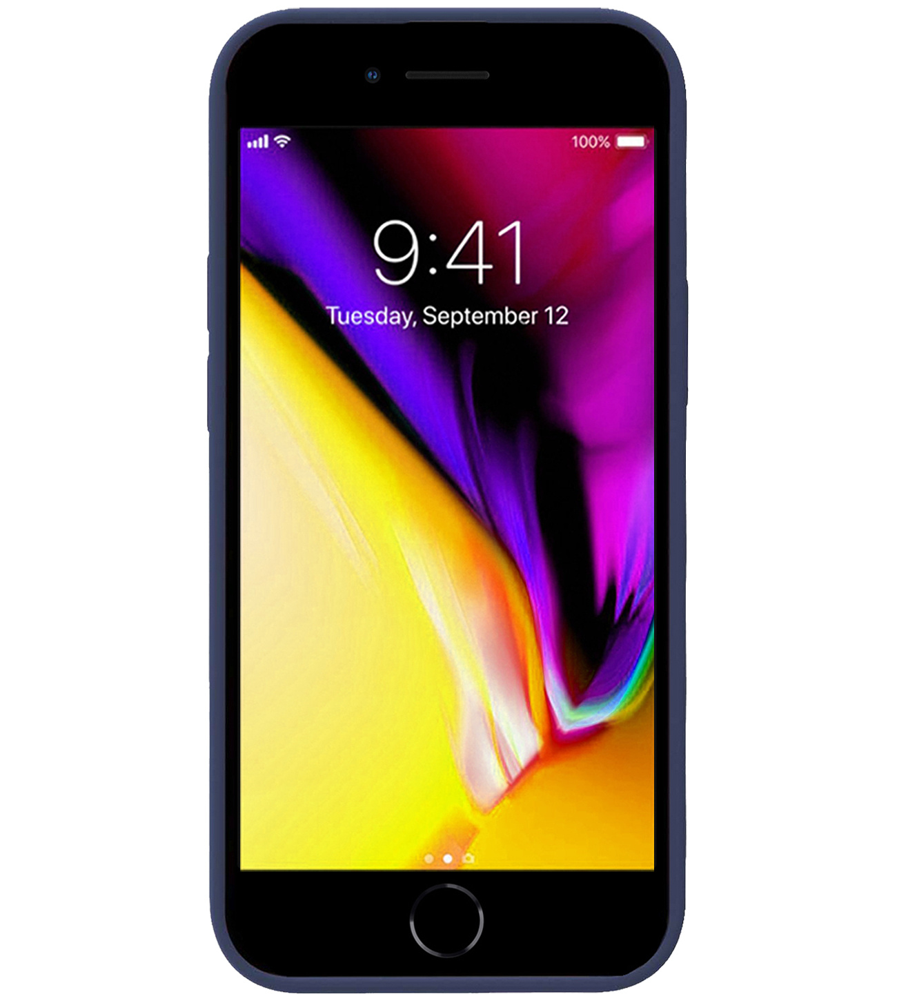 Nomfy Hoesje Geschikt voor iPhone 8 Hoesje Siliconen Cover Case - Hoes Geschikt voor iPhone 8 Hoes Back Case - Donkerblauw