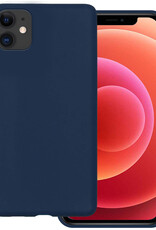 BASEY. Hoes Geschikt voor iPhone 11 Hoesje Siliconen Back Cover Case - Hoesje Geschikt voor iPhone 11 Hoes Cover Hoesje - Donkerblauw
