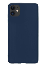 BASEY. Hoes Geschikt voor iPhone 11 Hoesje Siliconen Back Cover Case - Hoesje Geschikt voor iPhone 11 Hoes Cover Hoesje - Donkerblauw