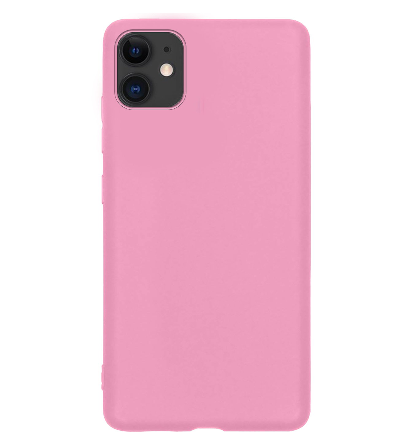 BASEY. Hoes Geschikt voor iPhone 11 Hoesje Siliconen Back Cover Case - Hoesje Geschikt voor iPhone 11 Hoes Cover Hoesje - Lichtroze