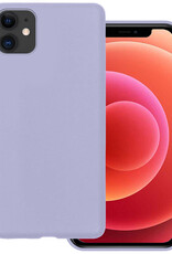 BASEY. Hoes Geschikt voor iPhone 11 Hoesje Siliconen Back Cover Case - Hoesje Geschikt voor iPhone 11 Hoes Cover Hoesje - Lila