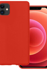 BASEY. Hoes Geschikt voor iPhone 11 Hoesje Siliconen Back Cover Case - Hoesje Geschikt voor iPhone 11 Hoes Cover Hoesje - Rood