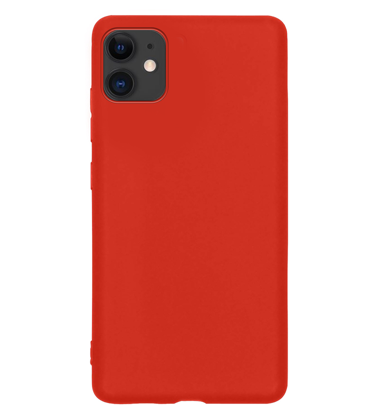 BASEY. Hoes Geschikt voor iPhone 11 Hoesje Siliconen Back Cover Case - Hoesje Geschikt voor iPhone 11 Hoes Cover Hoesje - Rood