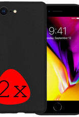 Nomfy Hoesje Geschikt voor iPhone 7 Hoesje Siliconen Cover Case - Hoes Geschikt voor iPhone 7 Hoes Back Case - 2-PACK - Zwart