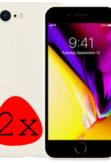 Nomfy Hoesje Geschikt voor iPhone 7 Hoesje Siliconen Cover Case - Hoes Geschikt voor iPhone 7 Hoes Back Case - 2-PACK - Wit