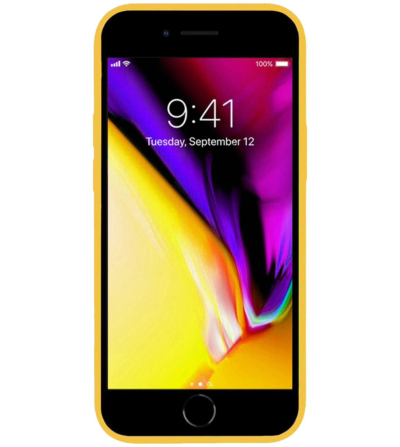 Nomfy Hoesje Geschikt voor iPhone 7 Hoesje Siliconen Cover Case - Hoes Geschikt voor iPhone 7 Hoes Back Case - 2-PACK - Geel