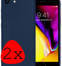 Nomfy Nomfy iPhone 7 Hoesje Siliconen 2 PACK - Donker Blauw