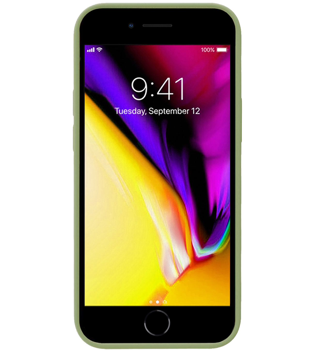 Nomfy Hoesje Geschikt voor iPhone 7 Hoesje Siliconen Cover Case - Hoes Geschikt voor iPhone 7 Hoes Back Case - Groen