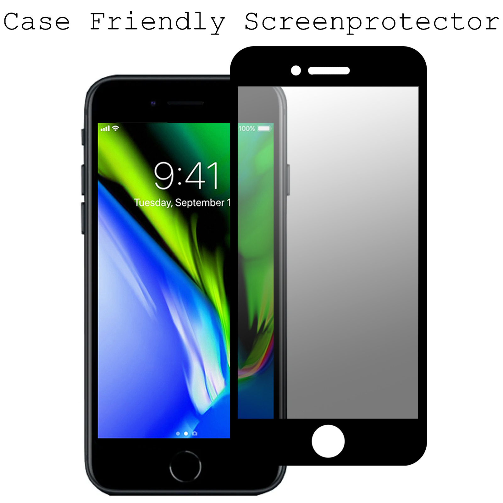 BASEY. Screenprotector Geschikt voor iPhone 7 Screenprotector Privacy Beschermglas - Screenprotector Geschikt voor iPhone 7 Screen Protector Full Screen Privacy - 3 Stuks