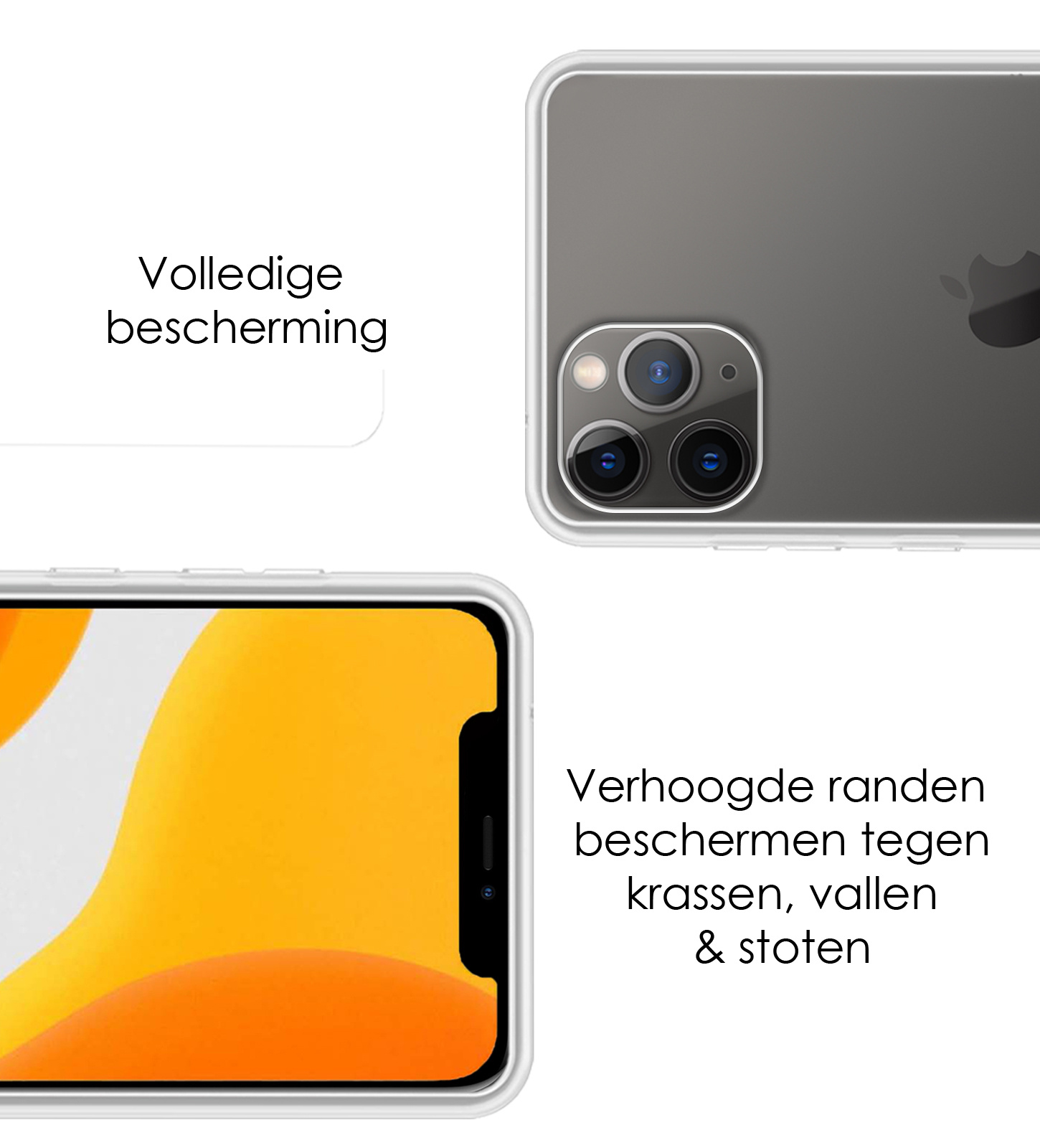 NoXx Hoes Geschikt voor iPhone 12 Pro Max Hoesje Cover Siliconen Back Case Hoes - Transparant - 2x