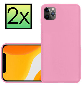 NoXx NoXx iPhone 12 Pro Max Hoesje Siliconen 2 PACK - Licht Roze