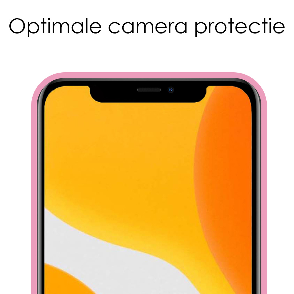 NoXx Hoes Geschikt voor iPhone 12 Pro Max Hoesje Cover Siliconen Back Case Hoes - Lichtroze - 2x