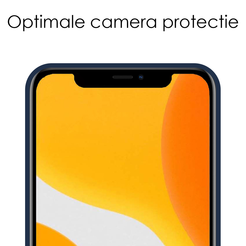 NoXx Hoes Geschikt voor iPhone 12 Pro Max Hoesje Cover Siliconen Back Case Hoes - Donkerblauw - 2x