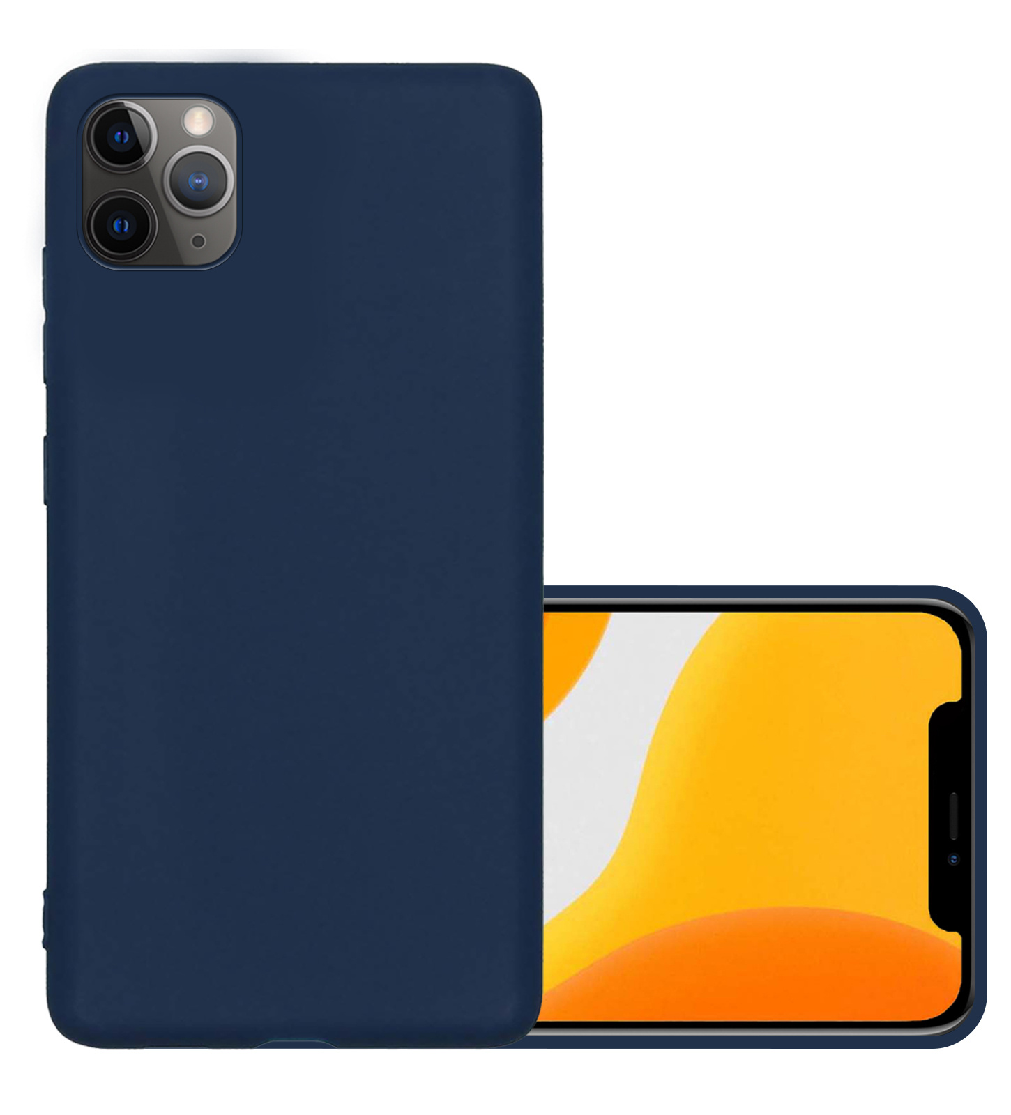 NoXx Hoes Geschikt voor iPhone 12 Pro Max Hoesje Cover Siliconen Back Case Hoes - Donkerblauw