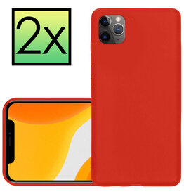 NoXx NoXx iPhone 12 Pro Hoesje Siliconen 2 PACK - Rood