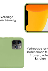 NoXx Hoes Geschikt voor iPhone 12 Pro Hoesje Cover Siliconen Back Case Hoes - Groen - 2x