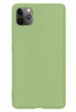 NoXx Hoes Geschikt voor iPhone 12 Pro Hoesje Cover Siliconen Back Case Hoes - Groen - 2x