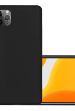 NoXx Hoes Geschikt voor iPhone 12 Pro Hoesje Cover Siliconen Back Case Hoes - Zwart