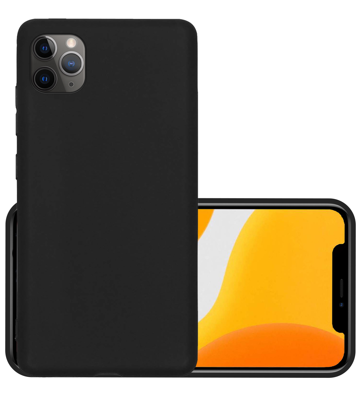 NoXx Hoes Geschikt voor iPhone 12 Pro Hoesje Cover Siliconen Back Case Hoes - Zwart