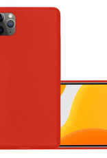 NoXx Hoes Geschikt voor iPhone 12 Pro Hoesje Cover Siliconen Back Case Hoes - Rood