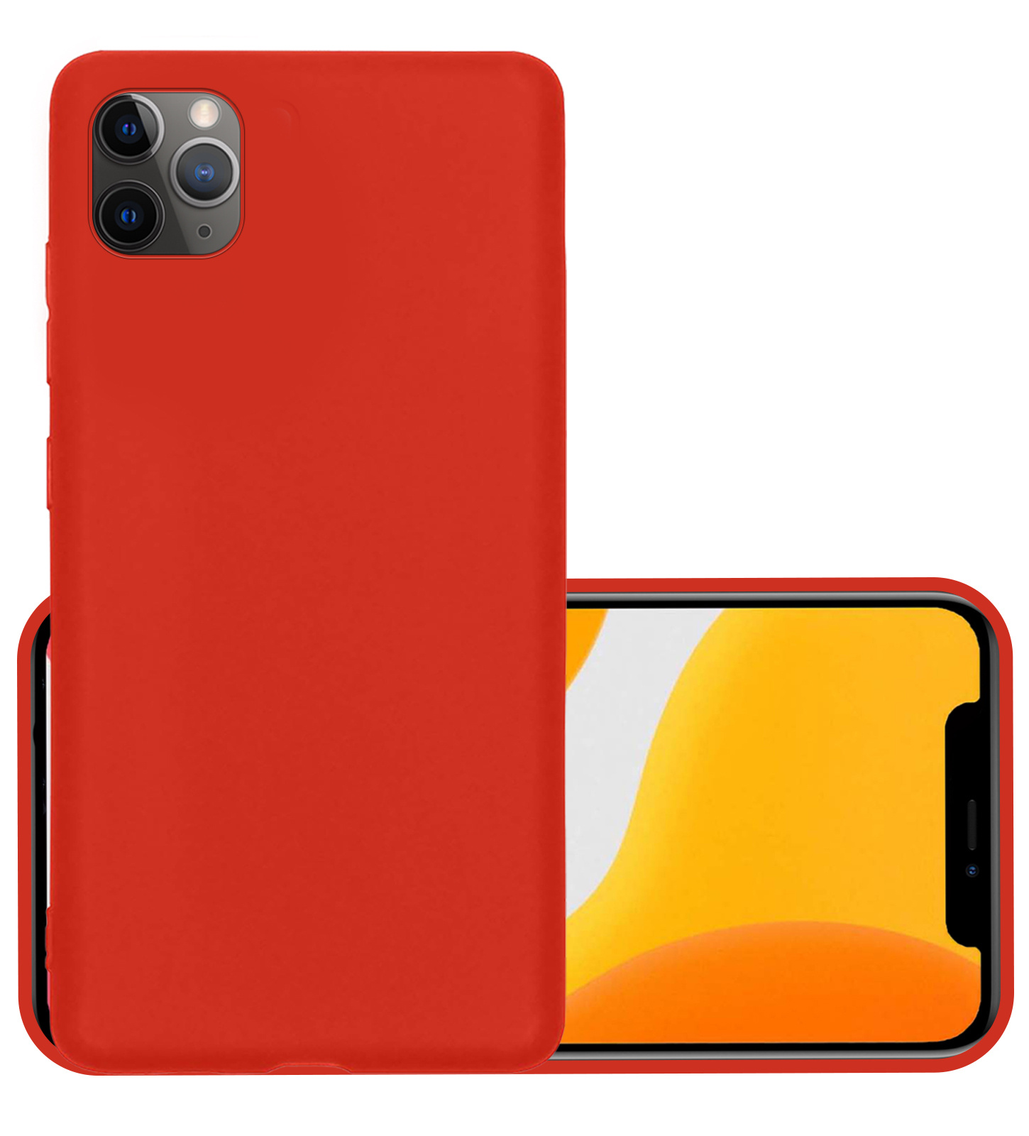 NoXx Hoes Geschikt voor iPhone 12 Pro Hoesje Cover Siliconen Back Case Hoes - Rood