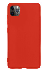 NoXx Hoes Geschikt voor iPhone 12 Pro Hoesje Cover Siliconen Back Case Hoes - Rood
