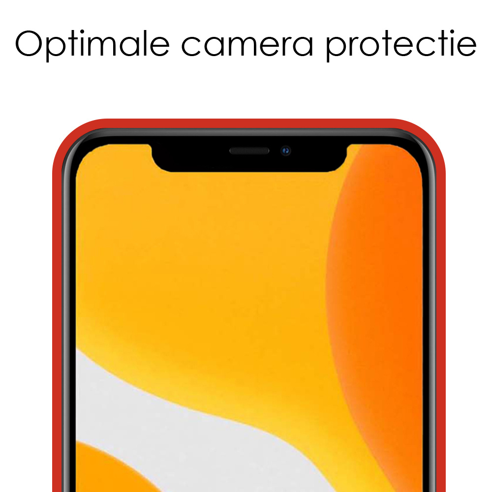 NoXx Hoes Geschikt voor iPhone 12 Pro Hoesje Cover Siliconen Back Case Hoes - Rood