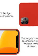 NoXx Hoes Geschikt voor iPhone 12 Pro Hoesje Cover Siliconen Back Case Hoes - Rood