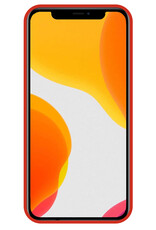 NoXx Hoes Geschikt voor iPhone 12 Pro Hoesje Cover Siliconen Back Case Hoes - Rood