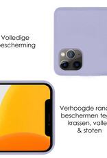 NoXx Hoes Geschikt voor iPhone 12 Pro Hoesje Cover Siliconen Back Case Hoes - Lila