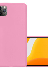 NoXx Hoes Geschikt voor iPhone 12 Pro Hoesje Cover Siliconen Back Case Hoes - Lichtroze