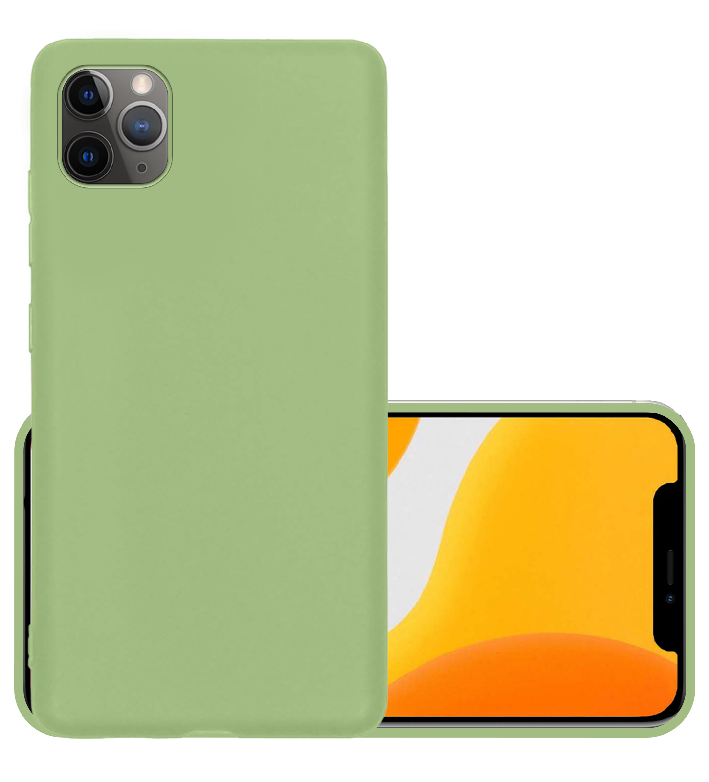 NoXx Hoes Geschikt voor iPhone 12 Pro Hoesje Cover Siliconen Back Case Hoes - Groen