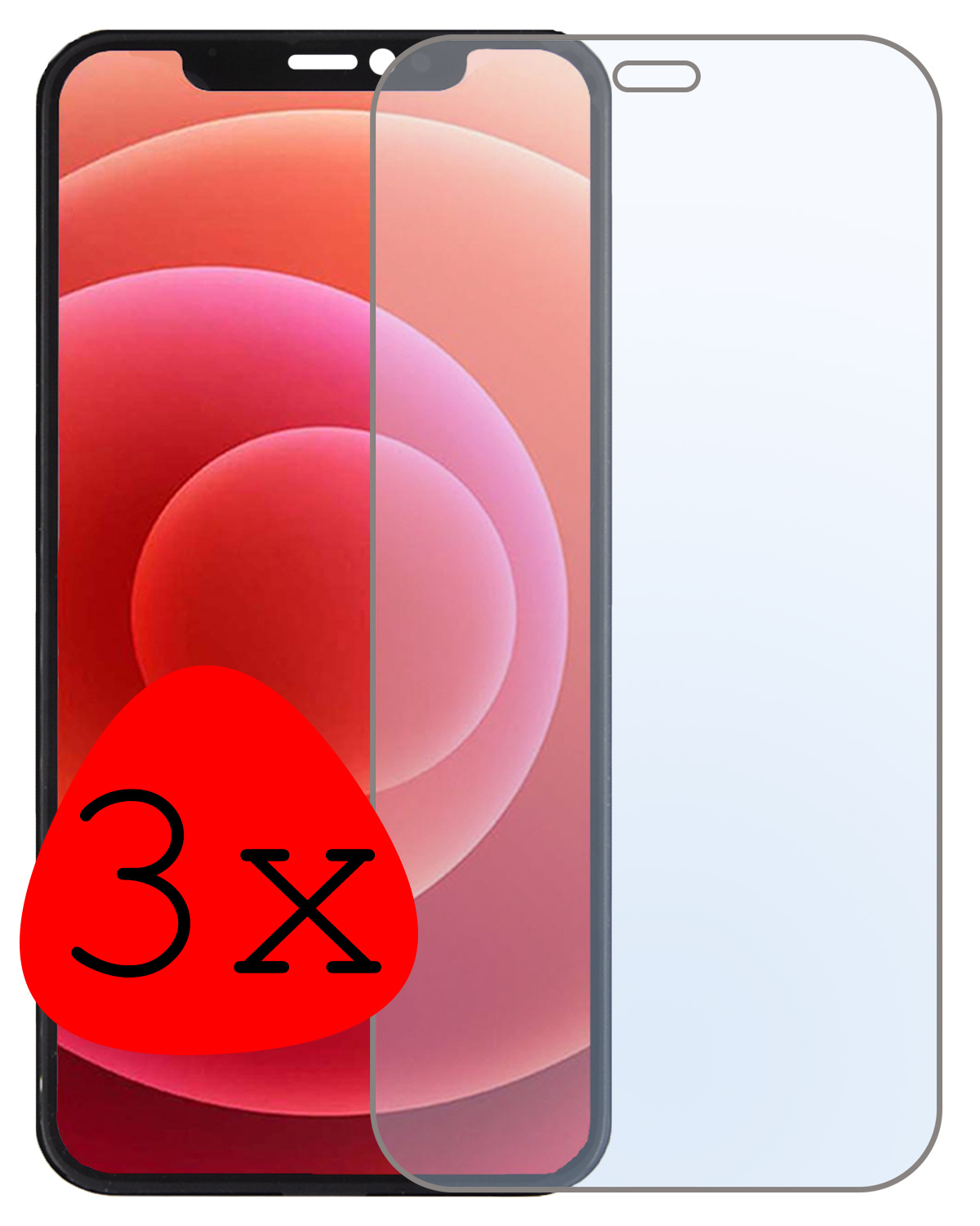 BASEY. Screenprotector Geschikt voor iPhone Xs Screenprotector Tempered Glass Beschermglas Dichte Notch - Screenprotector Geschikt voor iPhone Xs Screen Protector - 3 Stuks