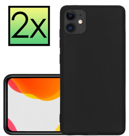 NoXx NoXx iPhone 12 Hoesje Siliconen 2 PACK - Zwart