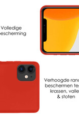 NoXx Hoes Geschikt voor iPhone 12 Hoesje Cover Siliconen Back Case Hoes - Rood - 2x